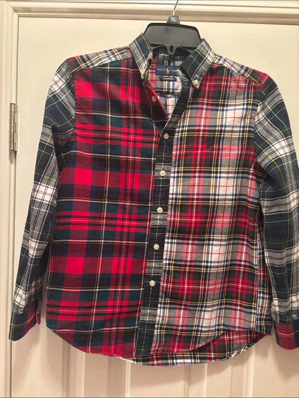 Ralph Lauren Flannel in Red, Green & White Plaid Button-Down Shirt